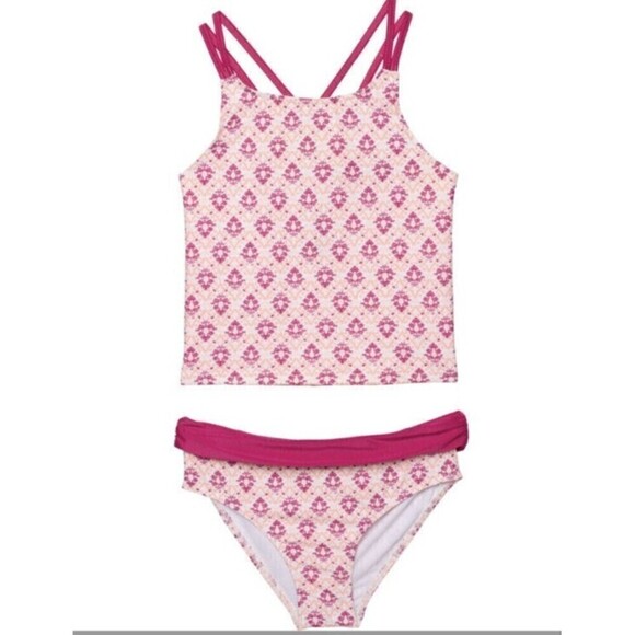 AQUA ET SOL Tankini Set Swimsuit UPF 50+ Toddler Girls Size 4 - Picture 1 of 4